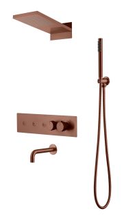 Душевой комплект Boheme Fusion 131-2-BRB с термостатом брашированная бронза